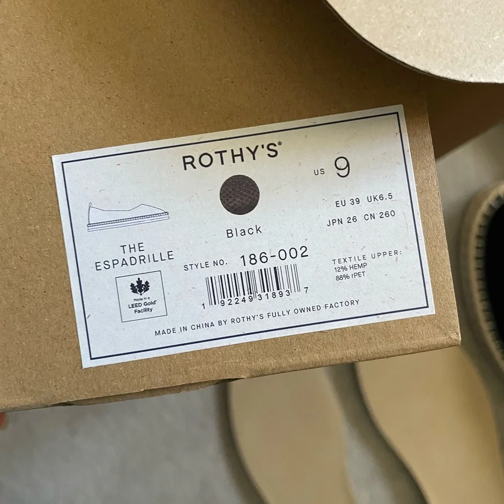 Rothy’s Black Espadrille Flats